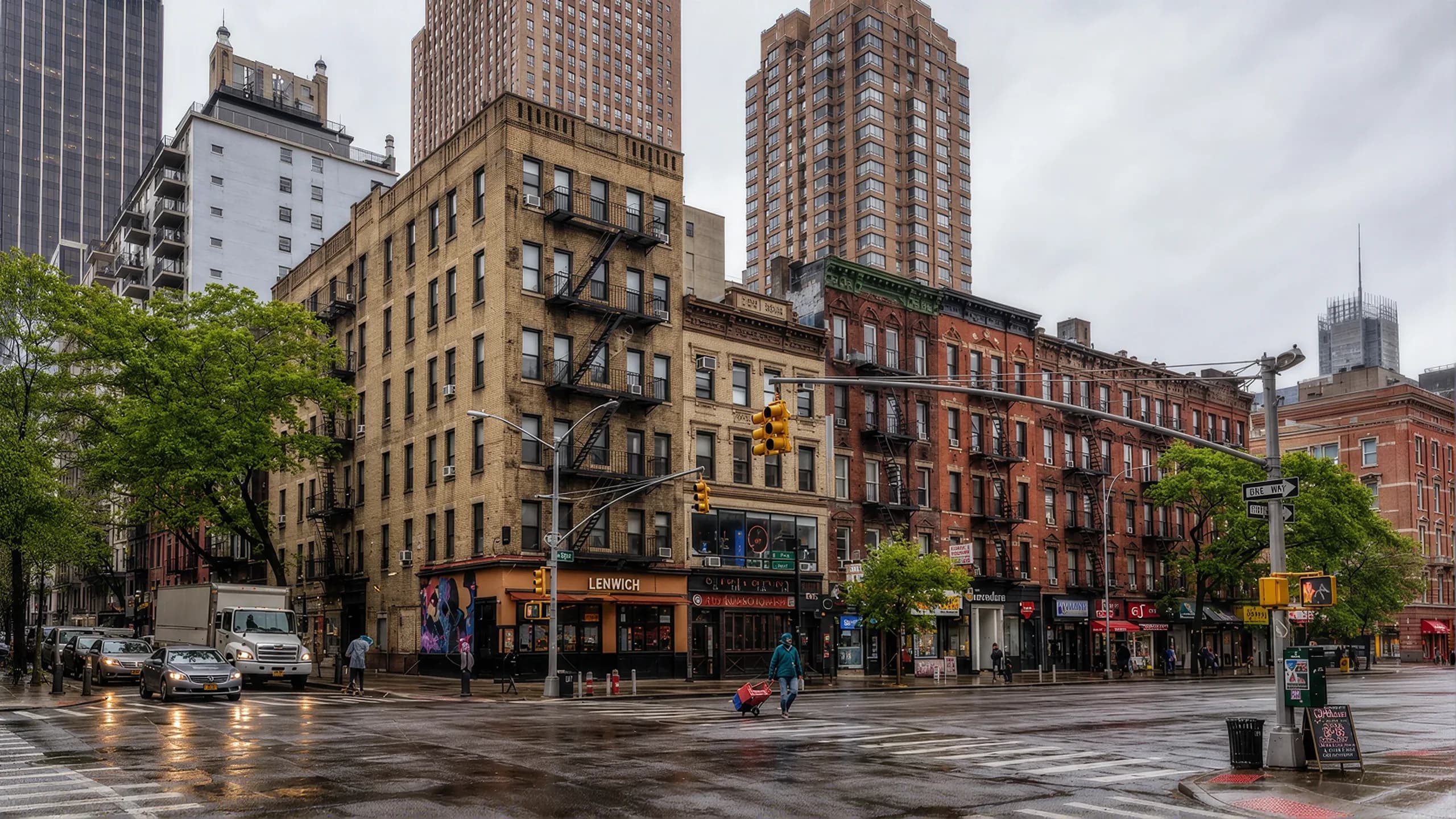 Hell's Kitchen looking toward the Midtown skyline, Manhattan